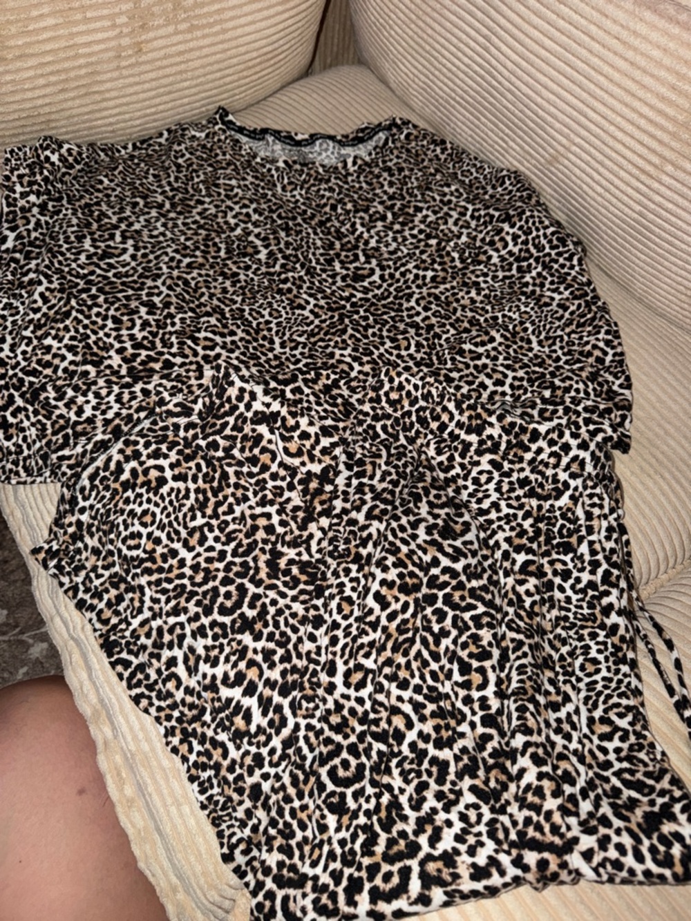Leopard Print Long Sleeve Top - Brown Black Cream